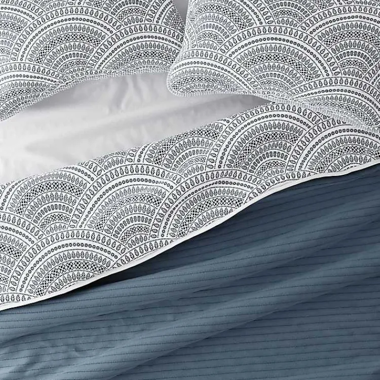 Kirklands Home Blue Scalloped Reversible 3-pc. King Quilt Set Best