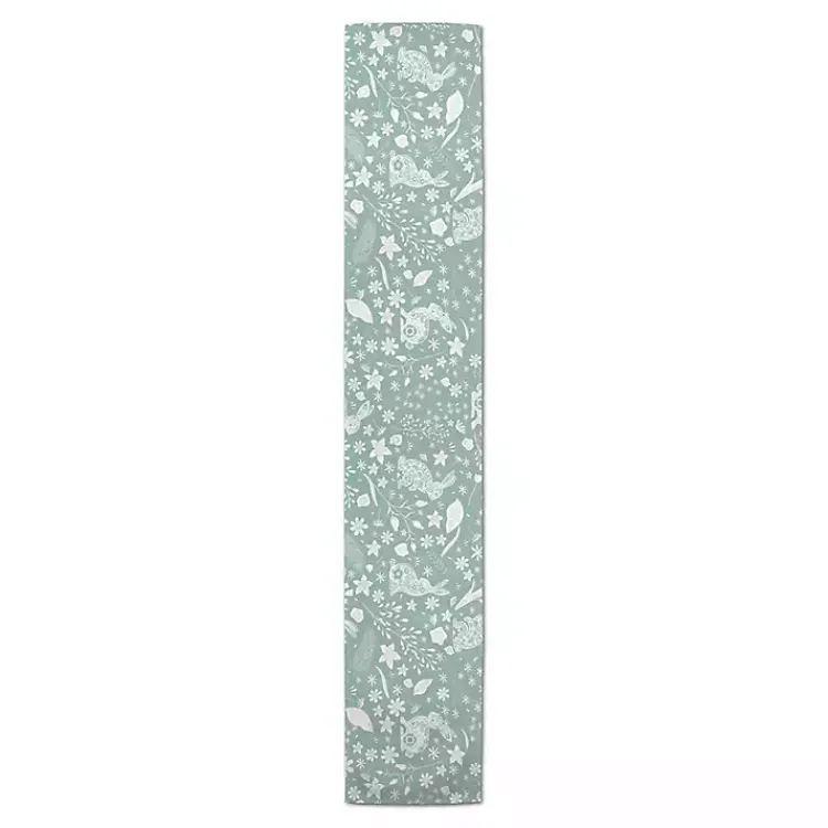 Kirklands Home Blue Scandinavian Bunny Table Runner, 72 in. Clearance