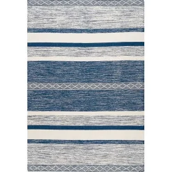 Kirklands Home Seabrook Striped Fringe Wool Area Rug, 7x9 Blue Sale