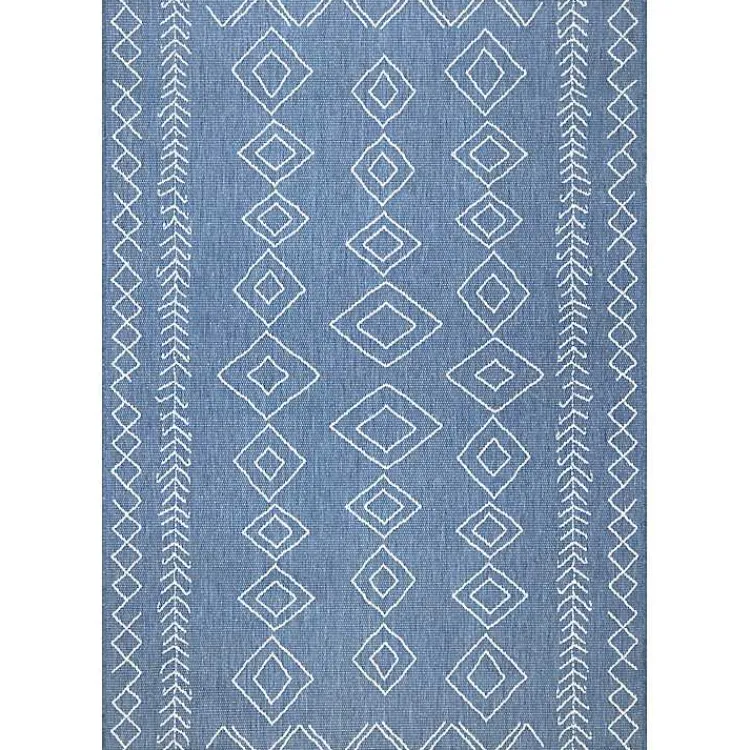 Kirklands Home Blue Serna Tribal Outdoor Area Rug, 5x8 Best