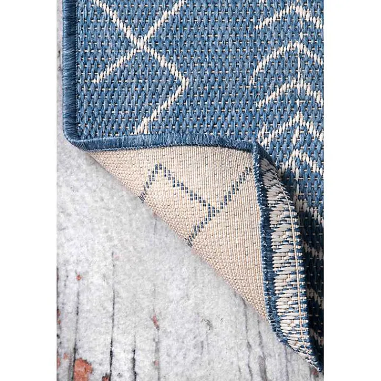Kirklands Home Blue Serna Tribal Outdoor Area Rug, 5x8 Best