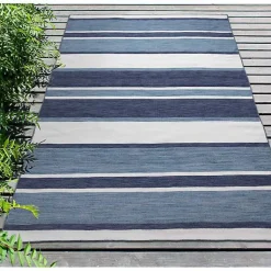 Kirklands Home Blue Shades Striped Indoor/Outdoor Area Rug, 5x7 Hot