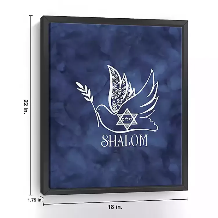 Hanukkah Decorations>Kirklands Home Blue Shalom Dove Framed Hanukkah Wall Art