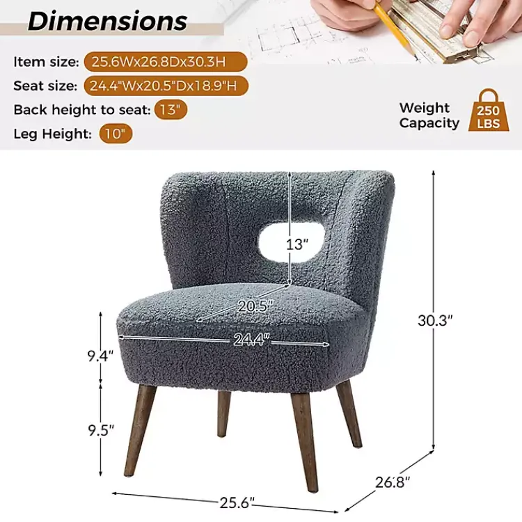 Kirklands Home Sherpa Barrel Accent Chair Blue Clearance