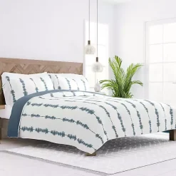 Kirklands Home Blue Shibori Reversible 3-pc. Queen Quilt Set Best