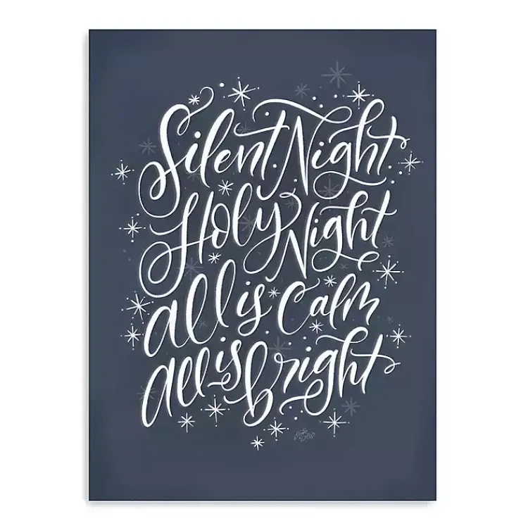 Christmas Art & Wall Decor>Kirklands Home Silent Night Christmas Wall Plaque Blue