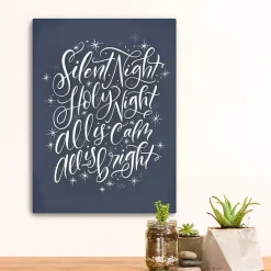 Christmas Art & Wall Decor>Kirklands Home Silent Night Christmas Wall Plaque Blue