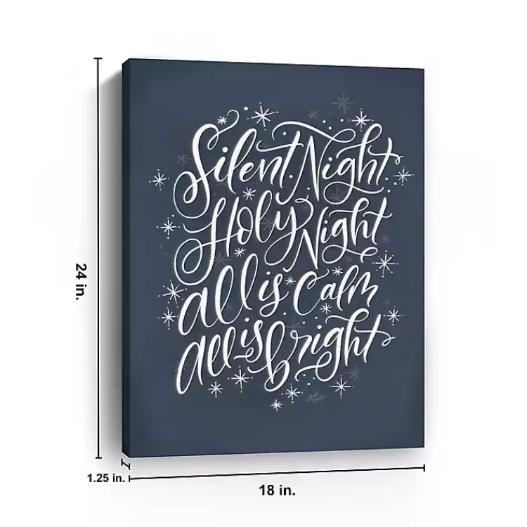 Christmas Art & Wall Decor>Kirklands Home Silent Night Christmas Wall Plaque Blue