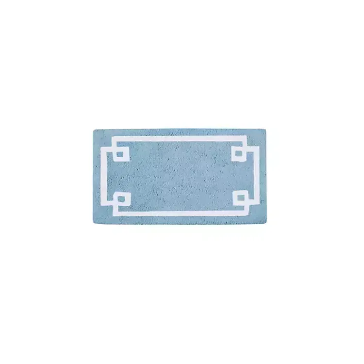 Kirklands Home Simple Trim Cotton Tufted Bath Mat, 40 in. Blue Online