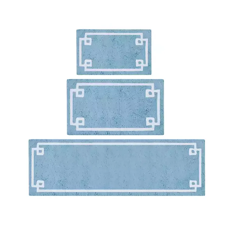 Kirklands Home Simple Trim Cotton Tufted Bath Mat, 40 in. Blue Online