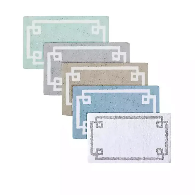 Kirklands Home Simple Trim Cotton Tufted Bath Mat, 40 in. Blue Online
