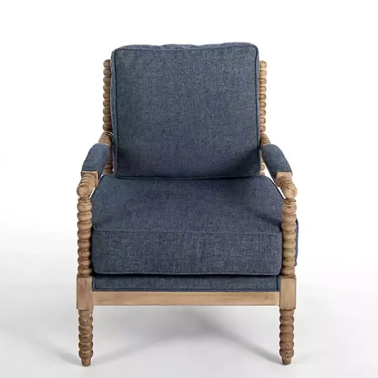 Kirklands Home Spencer Spindle Armchair Blue Clearance