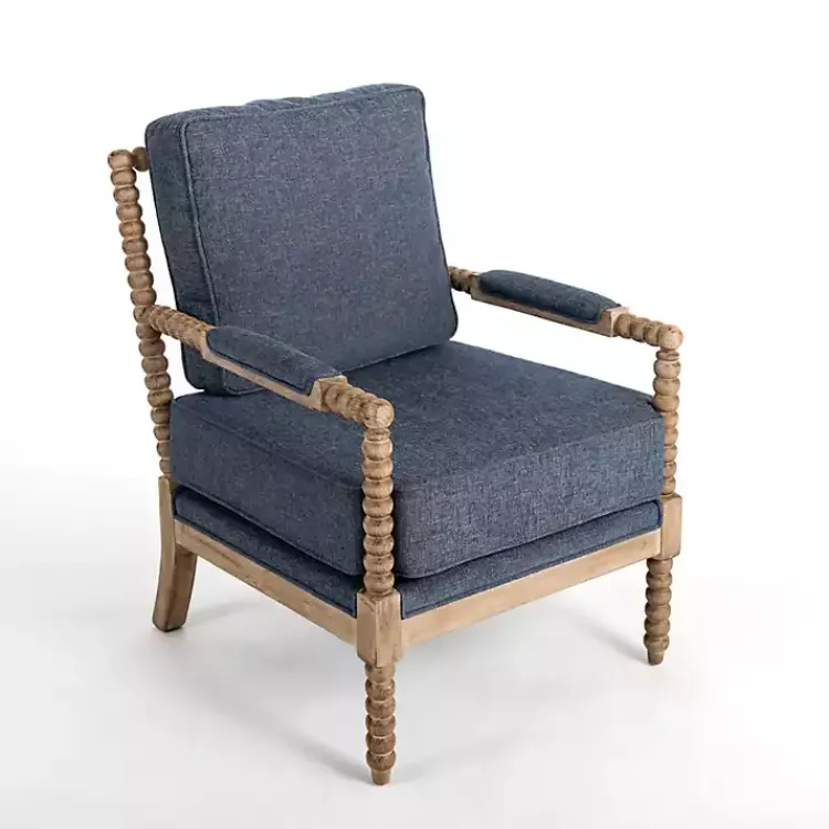 Kirklands Home Spencer Spindle Armchair Blue Clearance