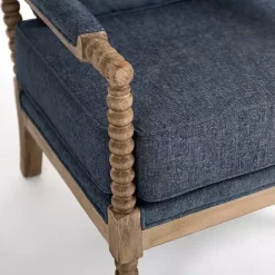 Kirklands Home Spencer Spindle Armchair Blue Clearance