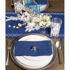 Kirklands Home Blue Star of David Hanukkah Table Runner Outlet