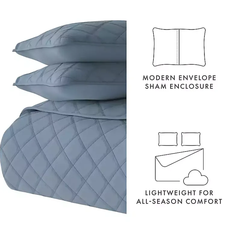Kirklands Home Stitched Diamond 2-pc. Twin Quilt Set Blue Discount