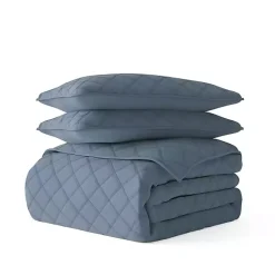 Kirklands Home Stitched Diamond 3-pc. Queen Quilt Set Blue Online