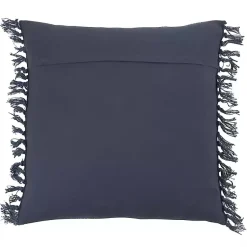 Pillows>Kirklands Home Stitched Line with Fringe Throw Pillow Blue