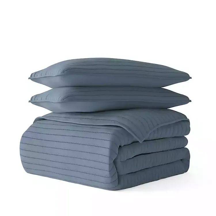 Kirklands Home Stitched Stripes 2-pc. Twin Quilt Set Blue Best