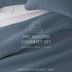 Kirklands Home Stitched Stripes 2-pc. Twin Quilt Set Blue Best