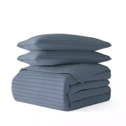 Kirklands Home Stitched Stripes 3-pc. King Quilt Set Blue Hot