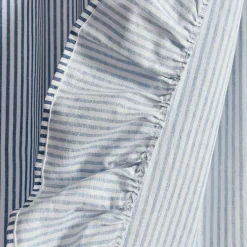Kirklands Home Blue Stripe Ruffled Curtain Panel Set, 84 in. Best