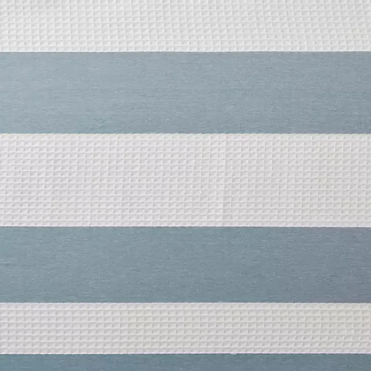 Kirklands Home Stripe Waffle Weave Shower Curtain Blue Clearance