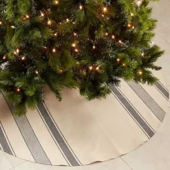 Christmas Tree Skirts & Collars>Kirklands Home Blue Striped Banded Christmas Tree Skirt