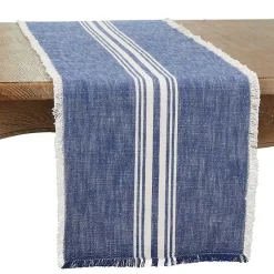 Kirklands Home Blue Striped Fringe Table Runner, 72 in. Discount