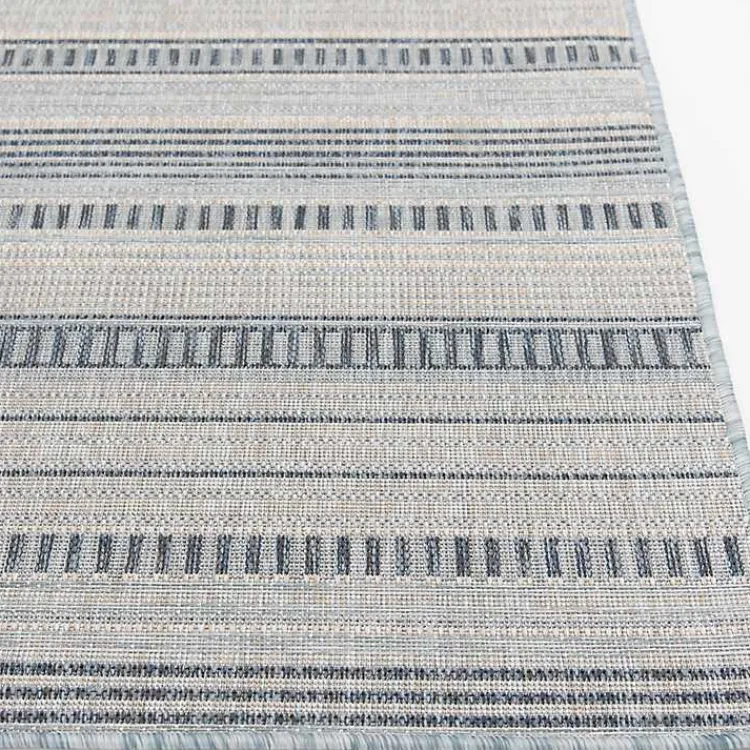 Kirklands Home Striped Lava Indoor/Outdoor Area Rug, 5x7 Blue New