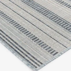 Kirklands Home Striped Lava Indoor/Outdoor Area Rug, 5x7 Blue New