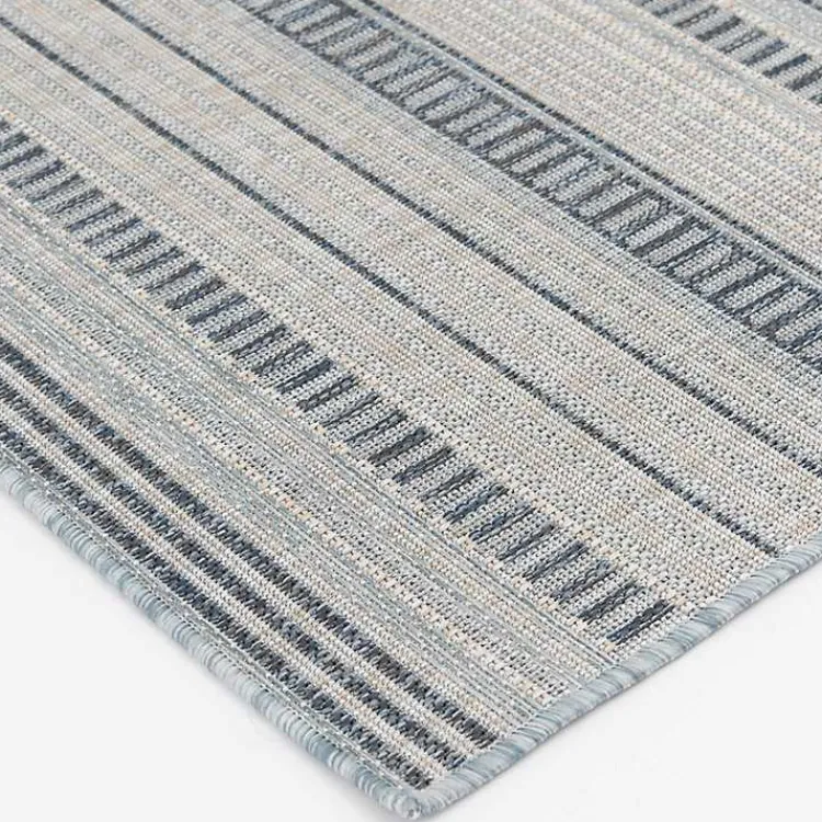 Kirklands Home Striped Lava Indoor/Outdoor Area Rug, 5x7 Blue New