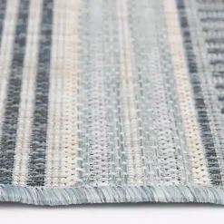 Kirklands Home Striped Lava Indoor/Outdoor Area Rug, 5x7 Blue New