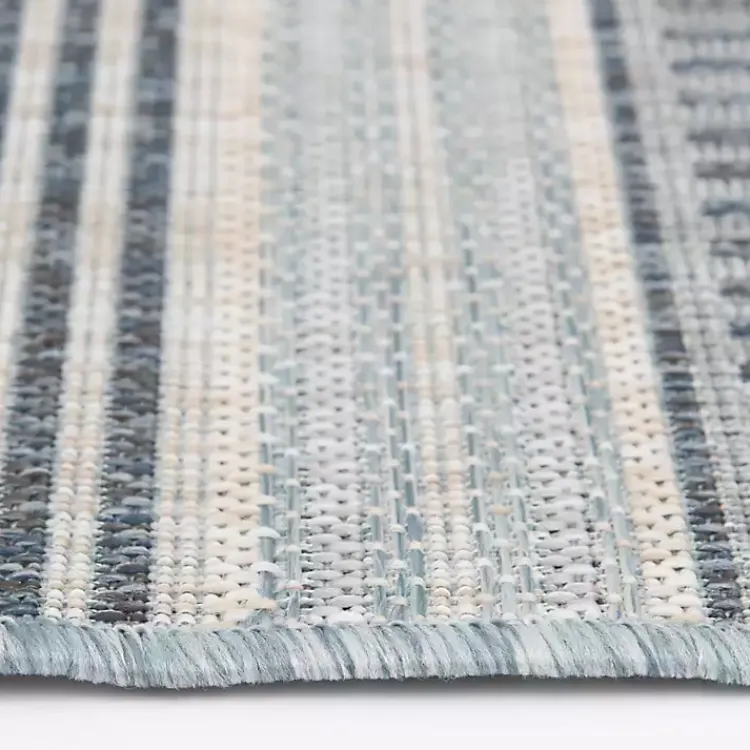 Kirklands Home Striped Lava Indoor/Outdoor Area Rug, 5x7 Blue New