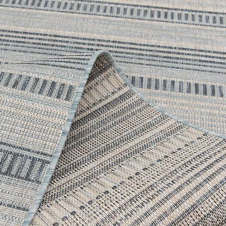 Kirklands Home Striped Lava Indoor/Outdoor Area Rug, 5x7 Blue New
