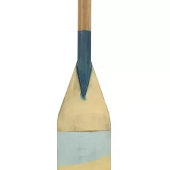 Kirklands Home Striped Wood Canoe Oar Wall Plaque Blue Clearance