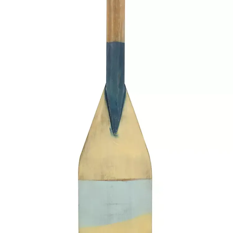 Kirklands Home Striped Wood Canoe Oar Wall Plaque Blue Clearance