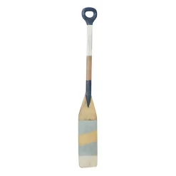Kirklands Home Striped Wood Canoe Oar Wall Plaque Blue Clearance