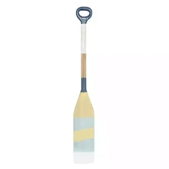 Kirklands Home Striped Wood Canoe Oar Wall Plaque Blue Clearance