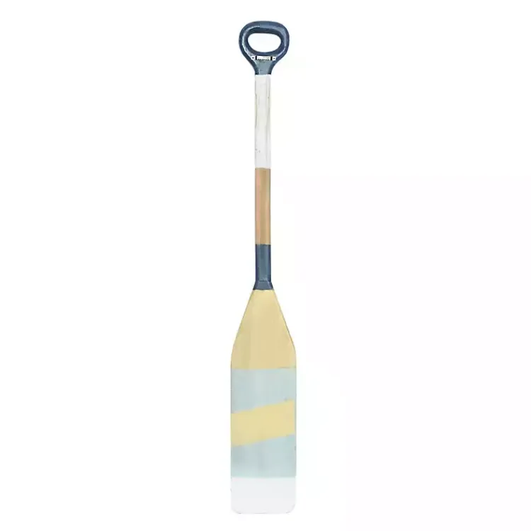 Kirklands Home Striped Wood Canoe Oar Wall Plaque Blue Clearance