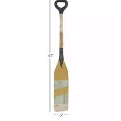 Kirklands Home Striped Wood Canoe Oar Wall Plaque Blue Clearance