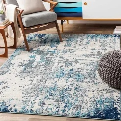 Kirklands Home Blue Sutton Contemporary Area Rug, 5x7 Clearance