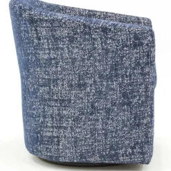 Kirklands Home Swivel Barrel Accent Chair Blue New