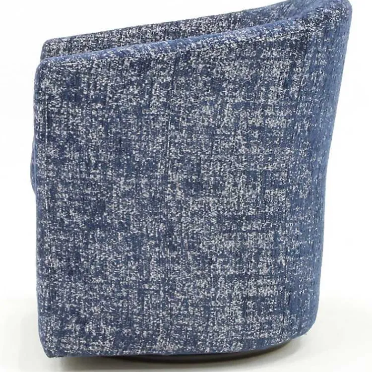 Kirklands Home Swivel Barrel Accent Chair Blue New
