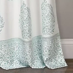 Kirklands Home Blue Teardrop Leaves Curtain Panel Set, 84 in. Best