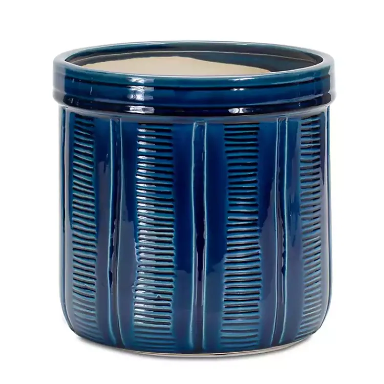 Kirklands Home Terracotta Abstract Decorative Pots, Set of 3 Blue Outlet