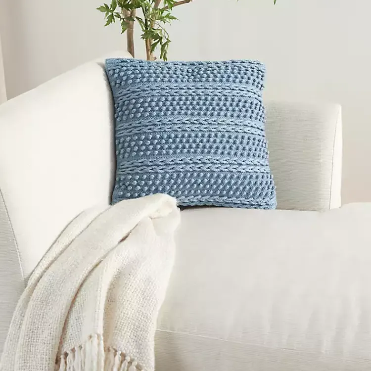 Pillows>Kirklands Home Textured Stripes Pillow Blue