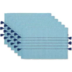 Kirklands Home Thera Stripe Placemats, Set of 6 Blue Online