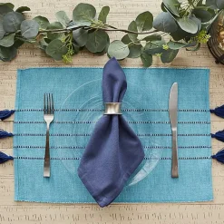 Kirklands Home Thera Stripe Placemats, Set of 6 Blue Online
