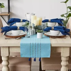 Kirklands Home Thera Stripe Table Runner Blue Sale